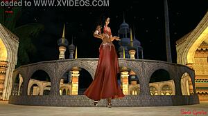 Vacker röd latina med en fin rumpa dansar i Second Life