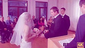 Bräutigam schaut zu, wie seine Braut in der Öffentlichkeit mit einem Fremden betrügt