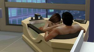 Sims 4 - Vídeo de boquete sem censura em jacuzzi