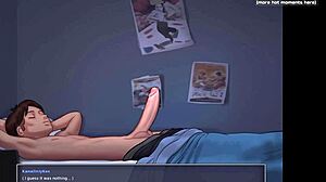Зашеметяваща зряла жена кърми, докато показва най-добрите си видео игри