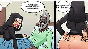 Цртани филм приказује финални сексуални сусрет зрелог црнца са младом плавушом