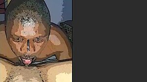 Une amatrice africaine se fait lécher la tête dans une vidéo de dessin animé faite maison