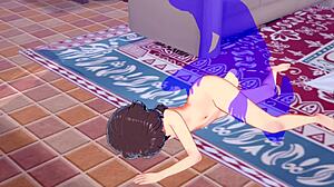 Gadis anime Jepang Megumin dari Konosuba dijahili dan disemprot di dalam video Hentai ini