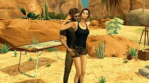 Paródia na Tomb Raider v Sims 4 s egyptskými falusmi osudu