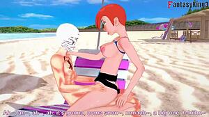 Encuentro en la playa de Gwen Tennysons con Ben10 en bikini