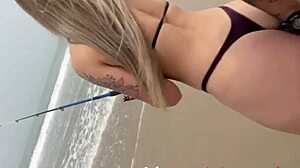 Belo dekle se je po ribolovu na plaži zajebalo v tem videu Alinova