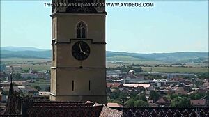 Sibiu, el distrito rojo de Romanias visto desde arriba